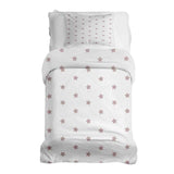 Set di biancheria da letto con coperte terapeutiche bianco con stelle rosa