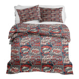 Set di biancheria da letto con coperta terapeutica rossa con fumetto