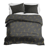 Set di biancheria da letto con coperta terapeutica grigia con grano