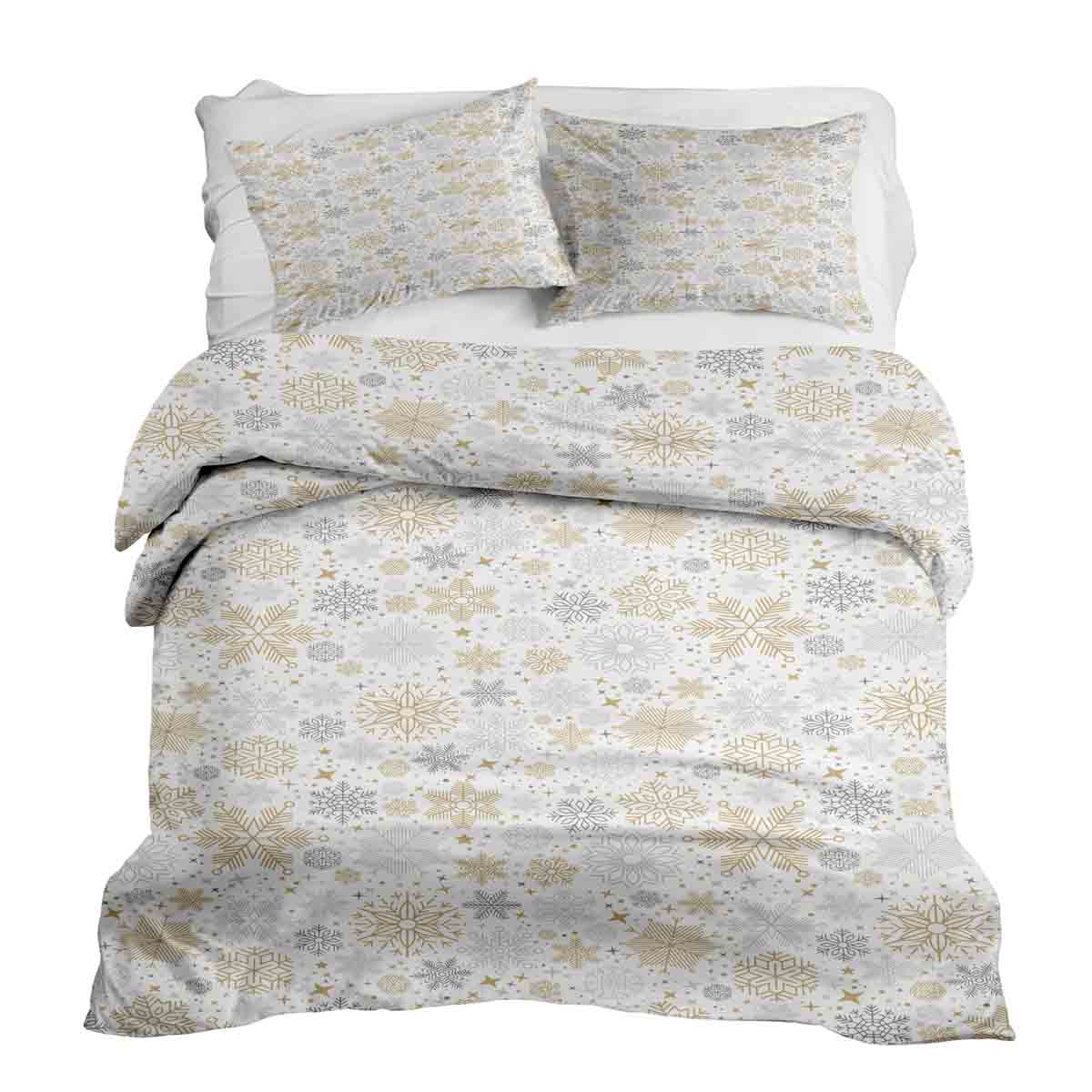 Set di biancheria da letto con coperta terapeutica, tempesta di neve chiara