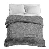 Coperta terapeutica originale - Rivestimento in cotone grigio con foglie di palma bianche