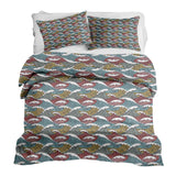 Set di biancheria da letto con coperte terapeutiche onde colorate