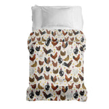 Coperta terapeutica originale - Rivestimento in cotone bianco con molti polli