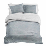 Set di biancheria da letto con coperta terapeutica grigia con fiocchi di neve