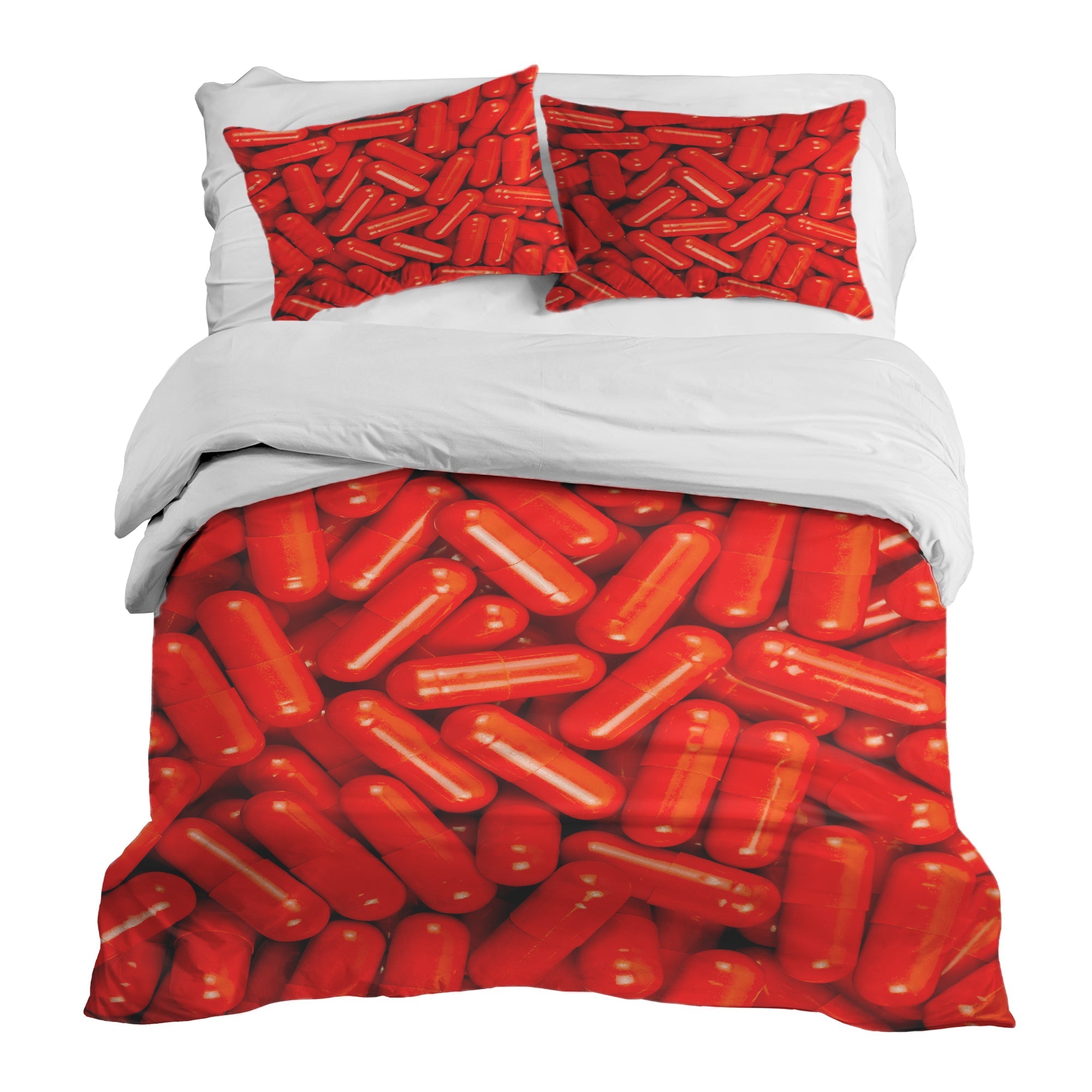 Set di biancheria da letto con coperte terapeutiche rosse compresse