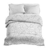 Coperta terapeutica originale - Rivestimento in cotone bianco con delicati rami grigi