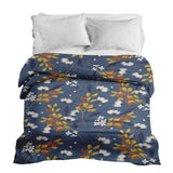 Coperta terapeutica originale - Rivestimento in cotone blu con mazzo di fiori