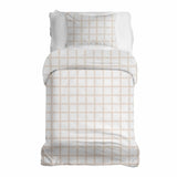 Set di biancheria da letto con coperta terapeutica arancione beige a quadri