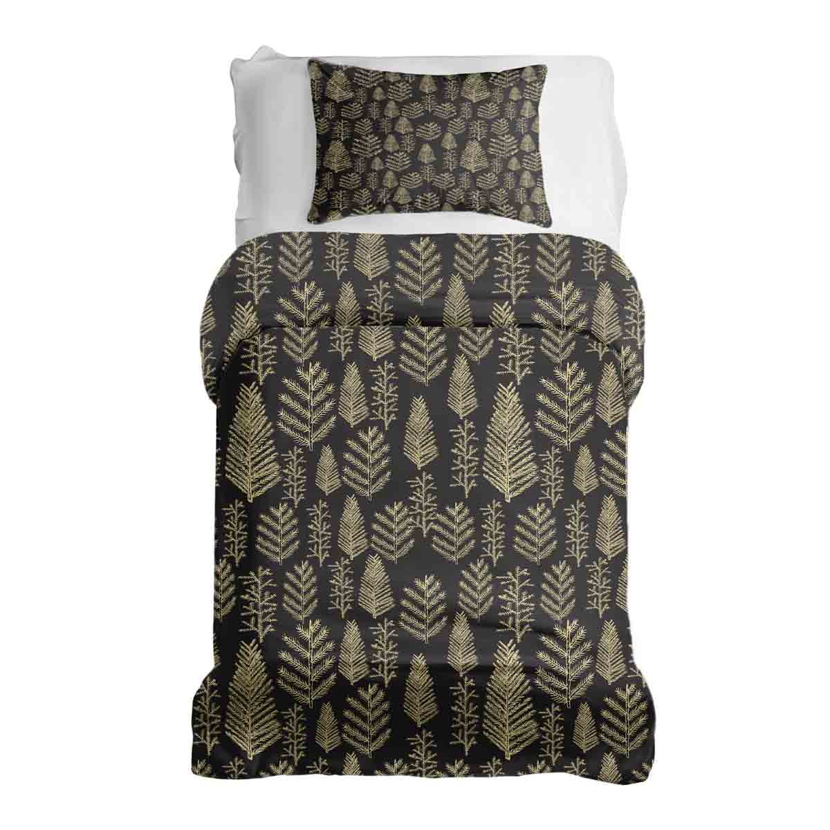 Set di biancheria da letto con coperta terapeutica e motivo boschivo