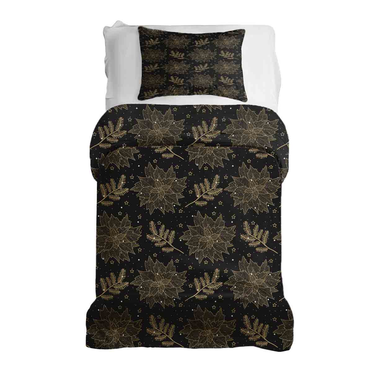 Set di biancheria da letto con coperta terapeutica nero stella di Natale