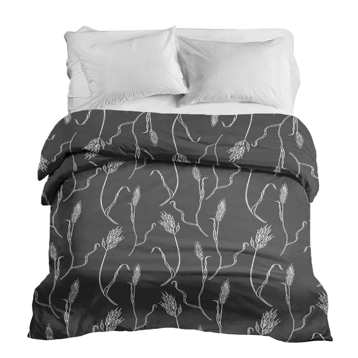 Coperta terapeutica originale - Rivestimento in cotone grigio scuro con rami bianchi
