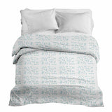 Coperta terapeutica originale - Rivestimento in cotone bianco con forme blu