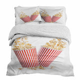 Set di biancheria da letto con coperta terapeutica bianca con popcorn