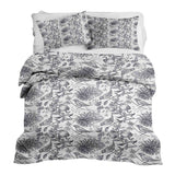 Set di biancheria da letto con coperta terapeutica grigio primavera