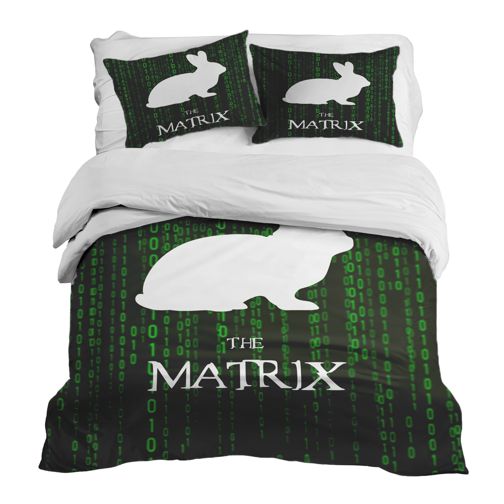 Set di biancheria da letto con coperta terapeutica Matrix Code verde