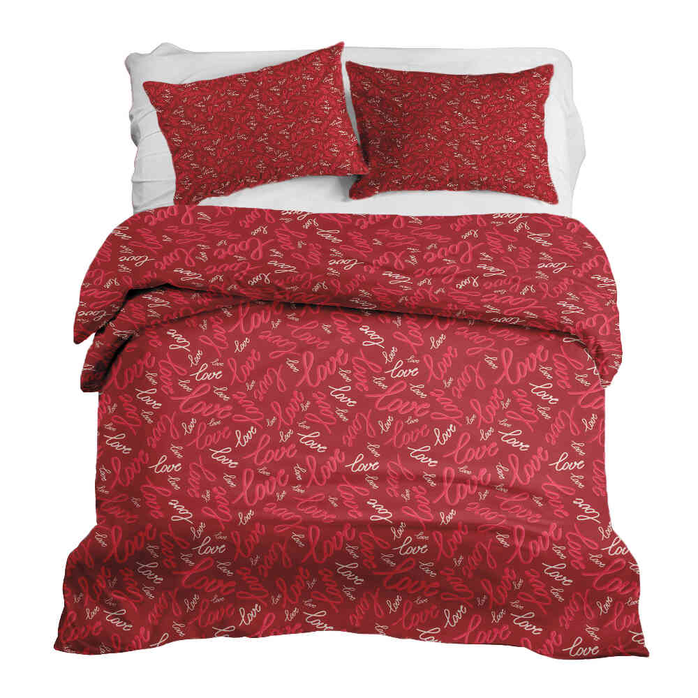 Set di biancheria da letto con coperta terapeutica Love Love Love