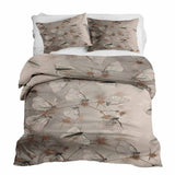 Set di biancheria da letto beige con coperte terapeutiche e tarme