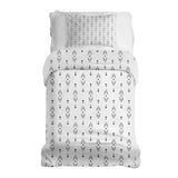 Set di biancheria da letto con coperta terapeutica bianca con motivo a freccia nera