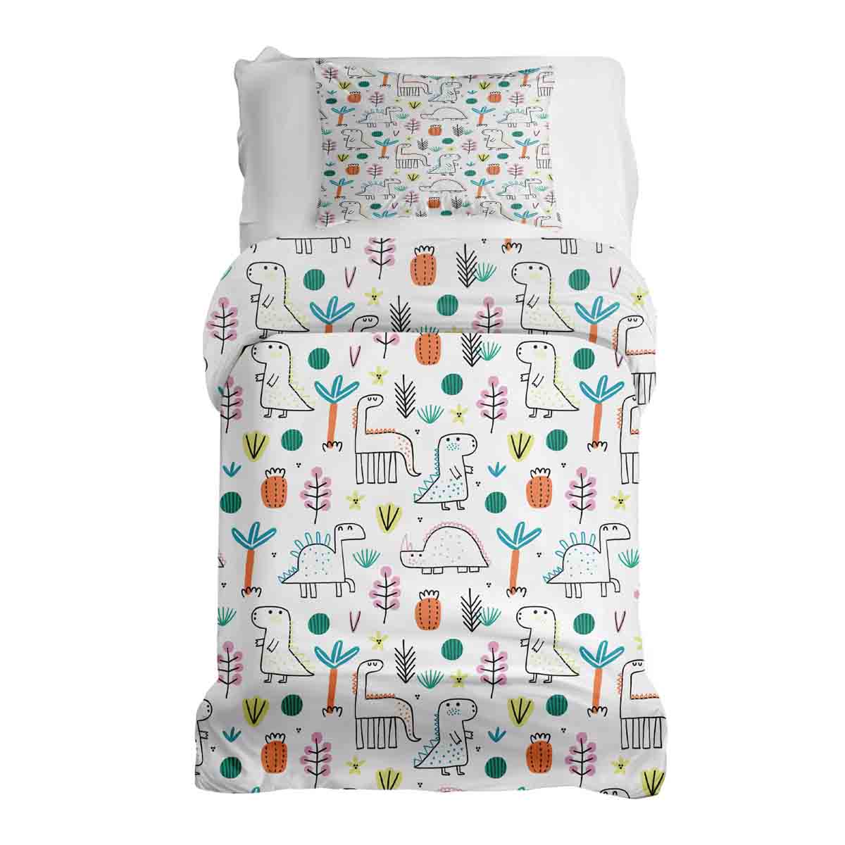 Set di biancheria da letto con dinosauri colorati Therapiedecken
