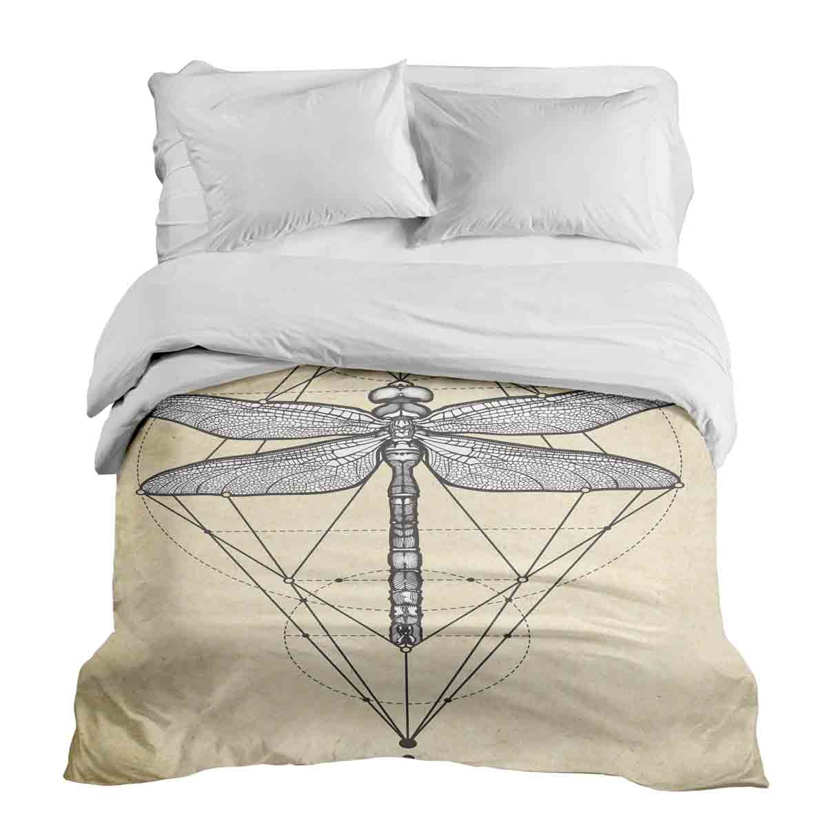 Coperta terapeutica originale - Rivestimento in cotone giallo con libellula