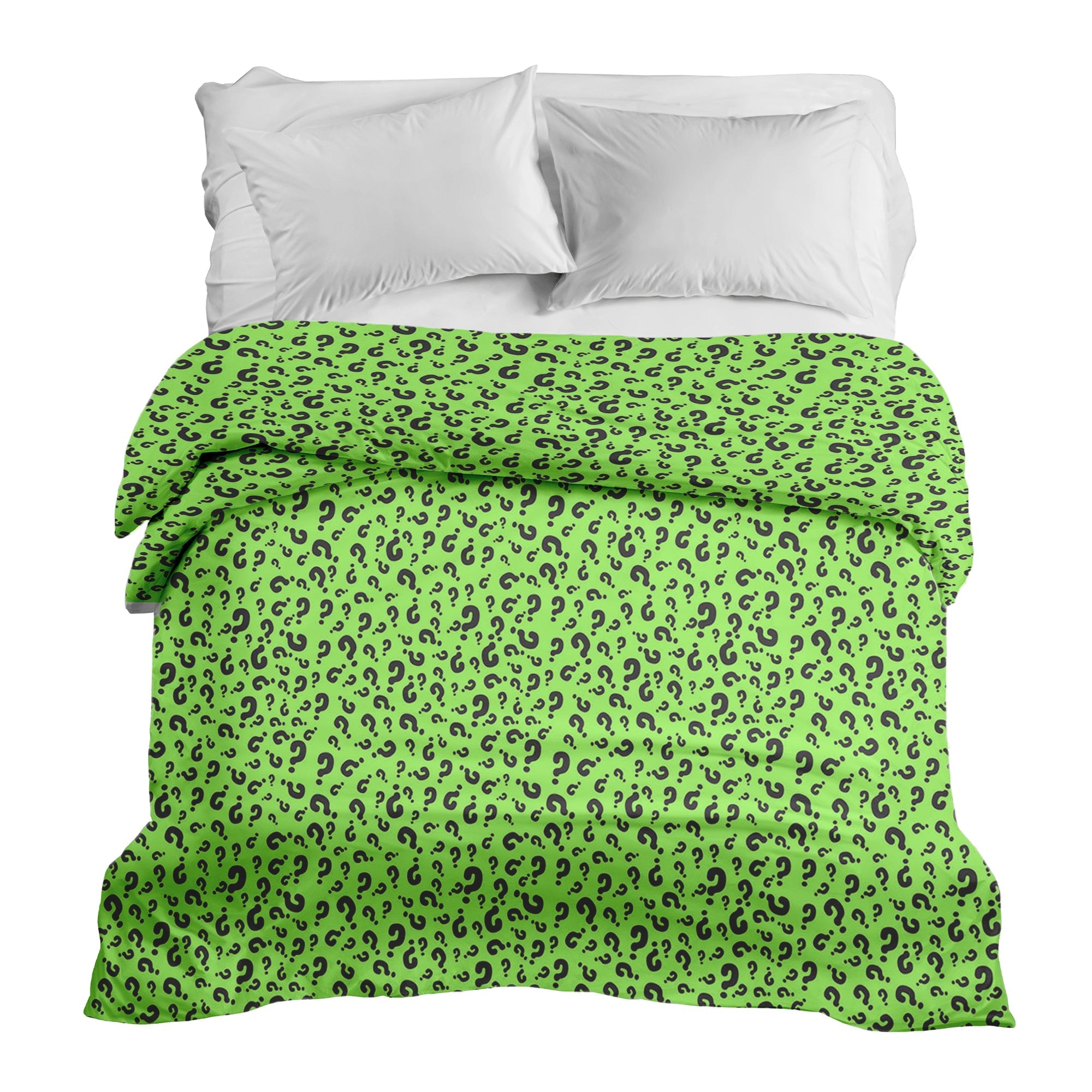 Coperta terapeutica originale - Rivestimento in cotone verde chiaro con punto interrogativo