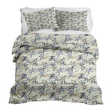 Set di biancheria da letto con coperta terapeutica motivo foglia beige