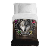 Coperta terapeutica originale - Rivestimento in cotone marrone con lupo