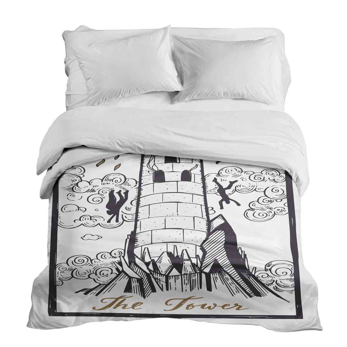 Coperta terapeutica originale - Rivestimento in cotone bianco con torre