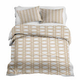Set di biancheria da letto con coperte terapeutiche bianco con cerchi beige