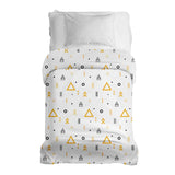 Coperta terapeutica originale - Rivestimento in cotone bianco con triangoli gialli