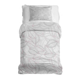 Set di biancheria da letto con coperte terapeutiche e foglie di palma grigie