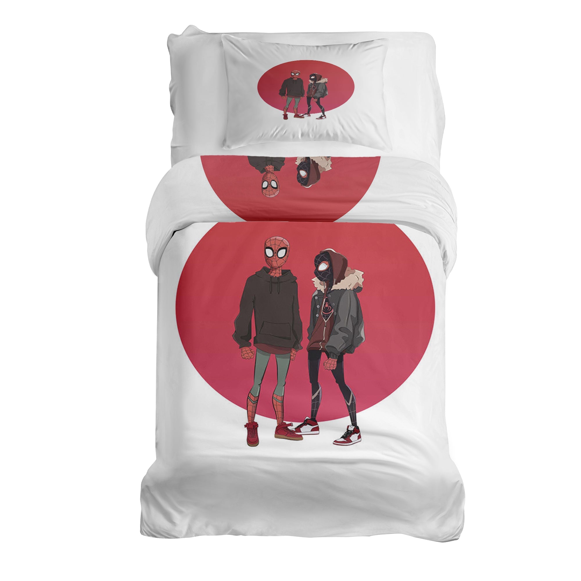 Set di biancheria da letto con coperta terapeutica bianca con Spiderman
