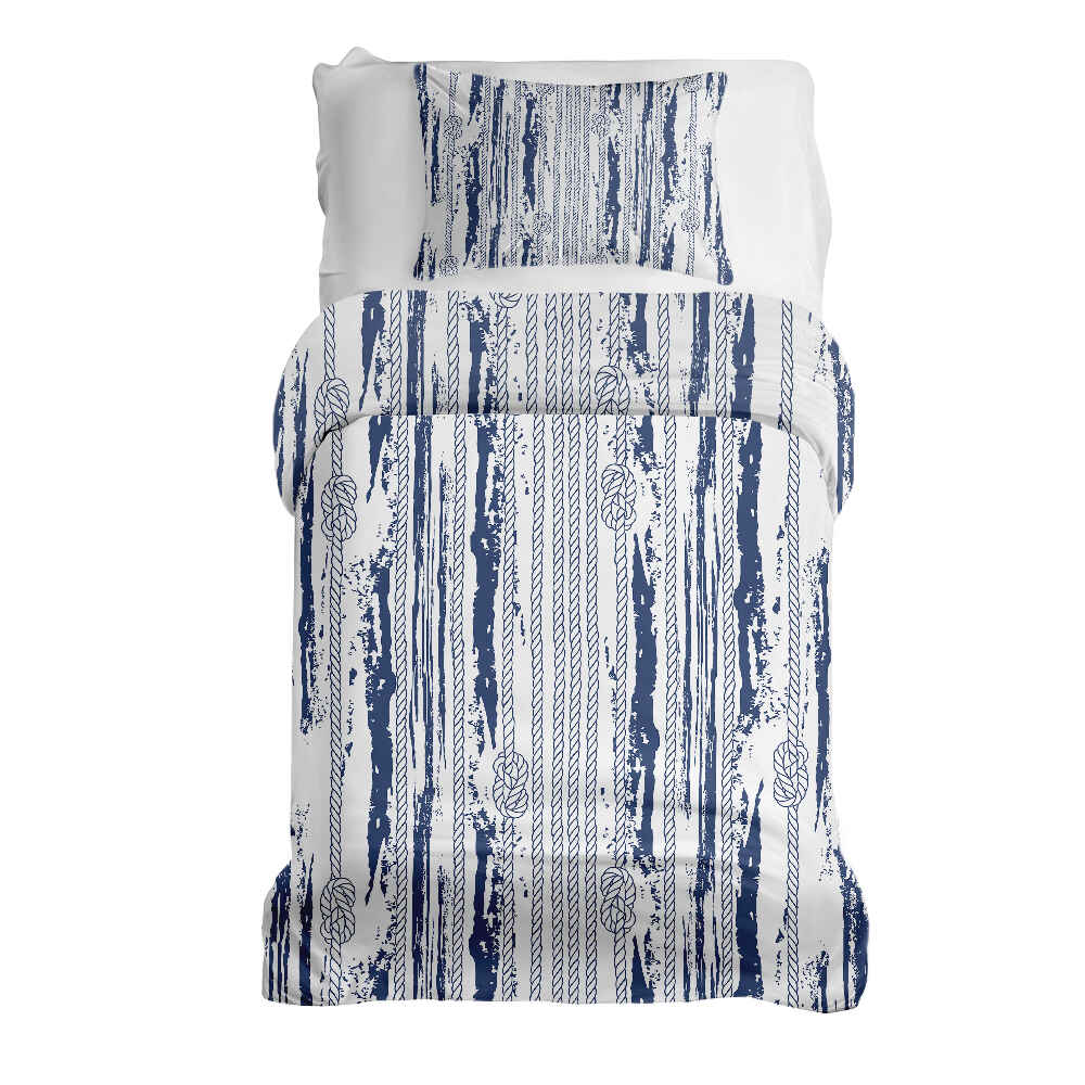 Set di biancheria da letto con coperta terapeutica motivo a righe