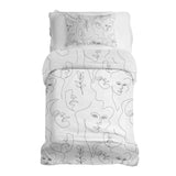 Theapiedecken set biancheria da letto volto di donna boho