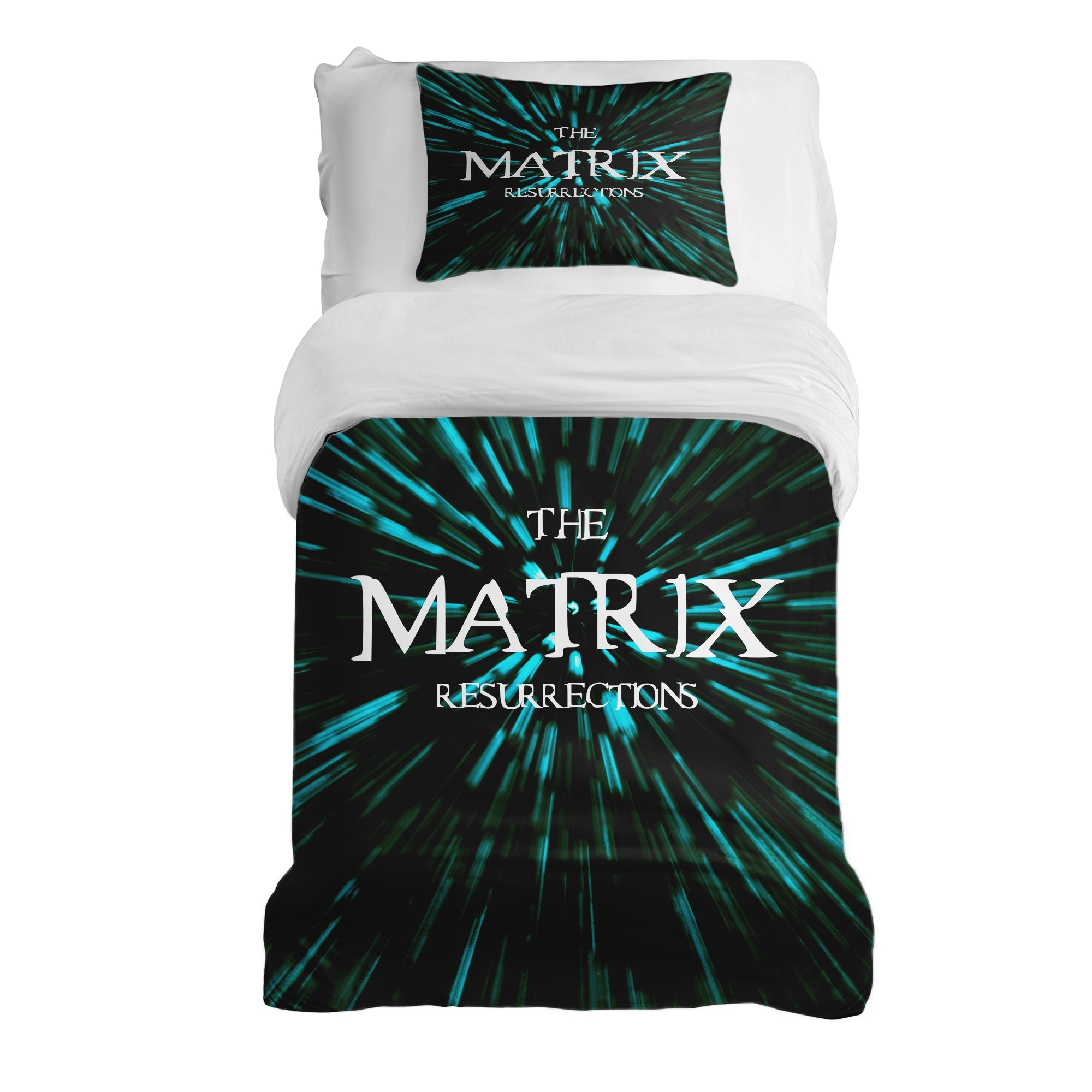 Set di biancheria da letto con coperta terapeutica con scritta The Matrix