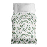 Coperta terapeutica originale - Rivestimento in cotone bianco con rami di eucalipto