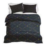 Set di biancheria da letto con coperte terapeutiche blu con ancora