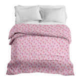 Coperta terapeutica originale - Rivestimento in cotone rosa con cuori rossi