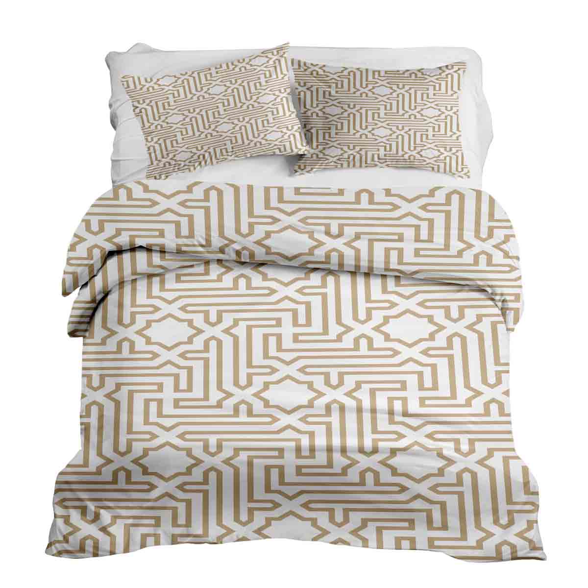 Set di biancheria da letto beige con forme per coperte terapeutiche