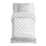 Set di biancheria da letto con coperte terapeutiche bianco con piccoli rametti di vischio