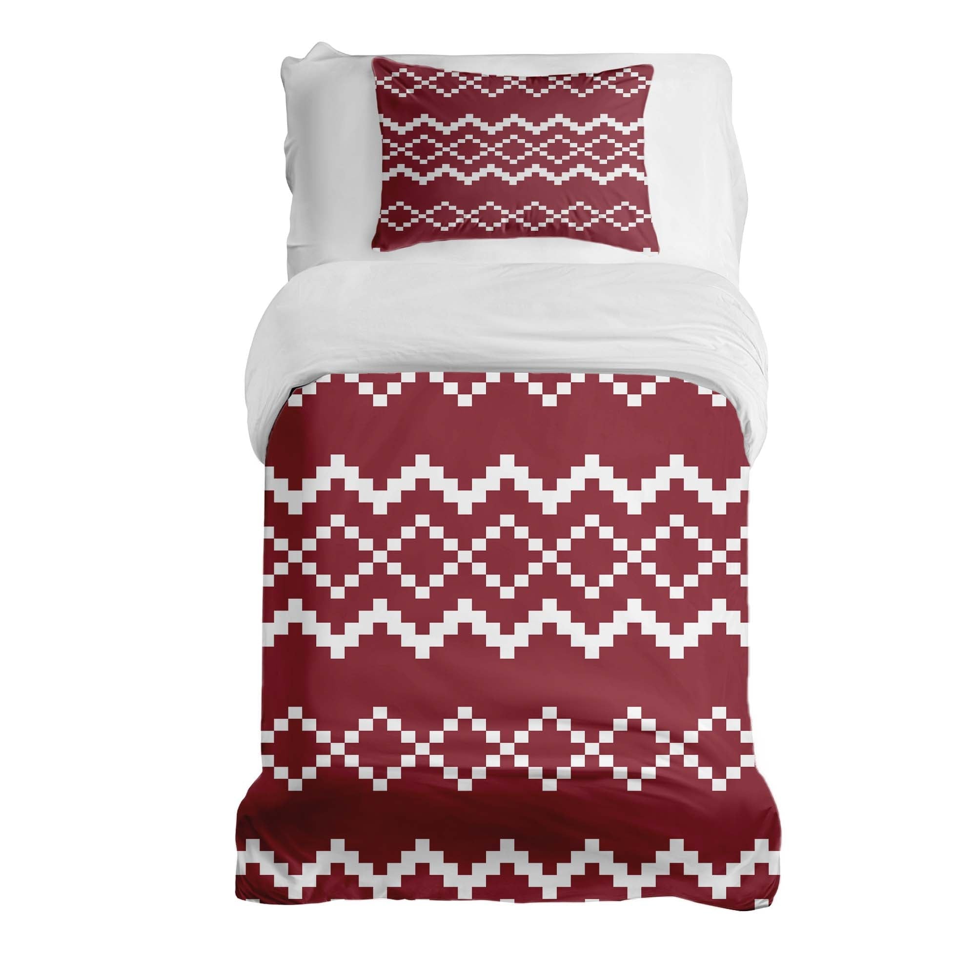 Set di biancheria da letto con coperta terapeutica e motivo natalizio rosso