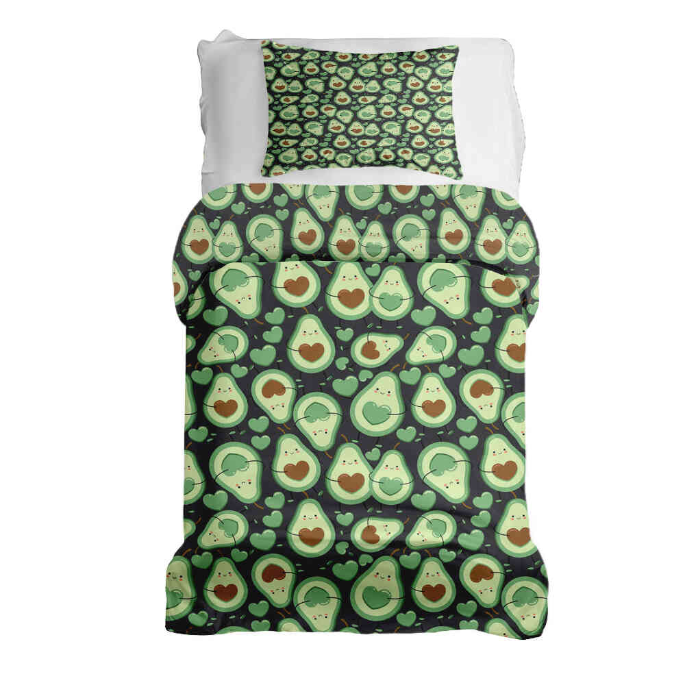 Set di biancheria da letto con coperte terapeutiche Avocado verde