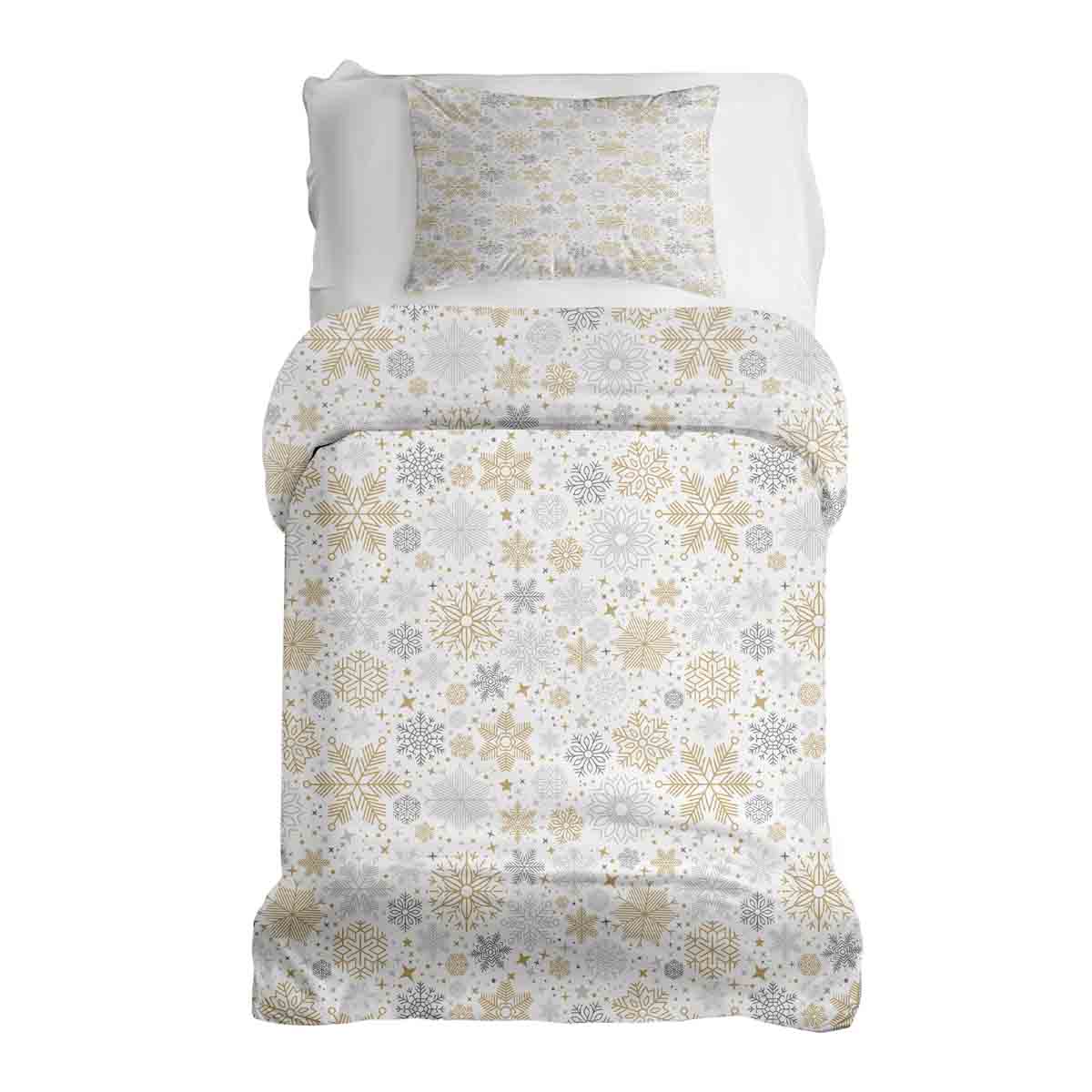 Set di biancheria da letto con coperta terapeutica, tempesta di neve chiara