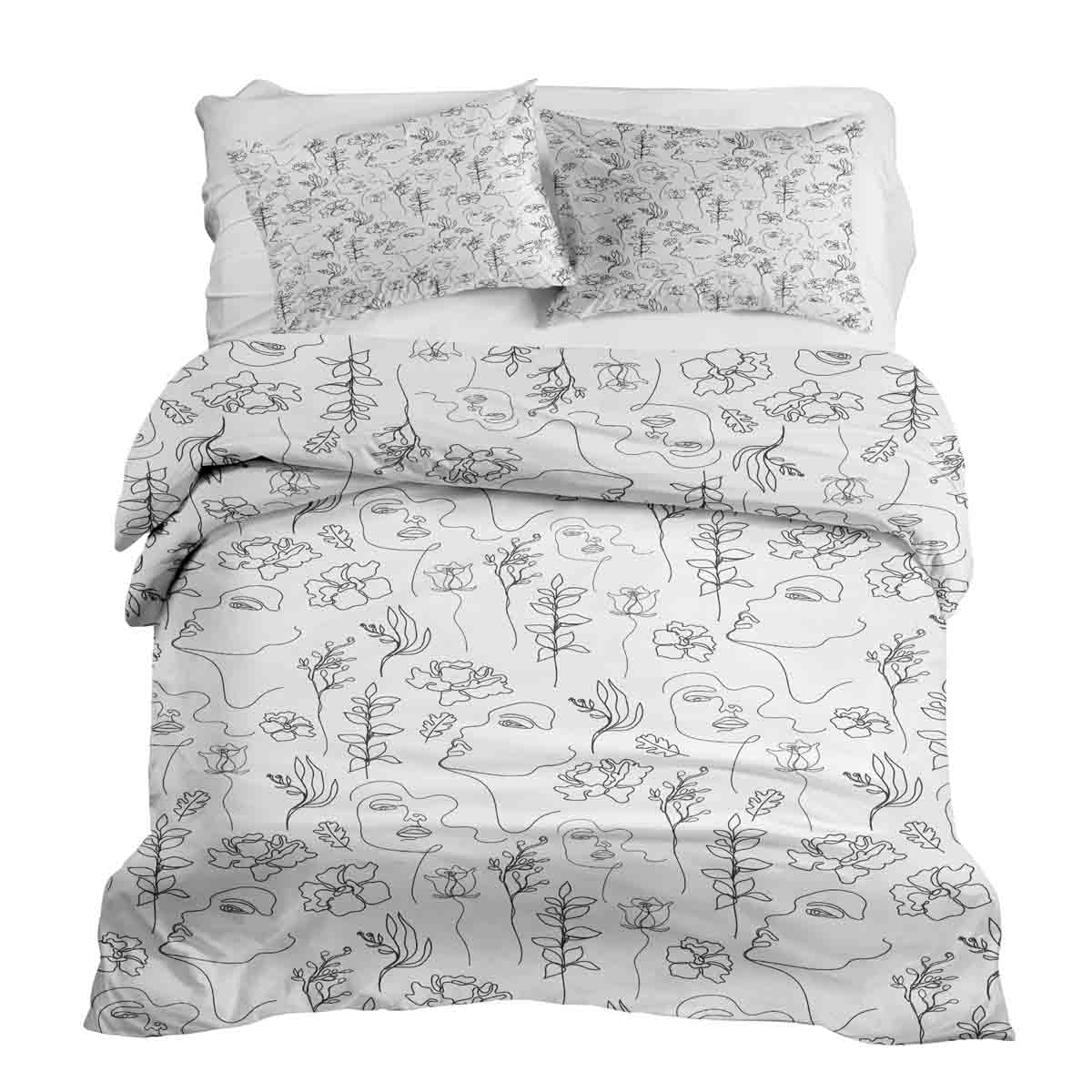 Set di biancheria da letto con coperta terapeutica Boho fiori