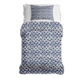 Set di biancheria da letto con coperta terapeutica motivo onde blu