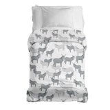 Coperta terapeutica originale - Rivestimento in cotone grigio con asini