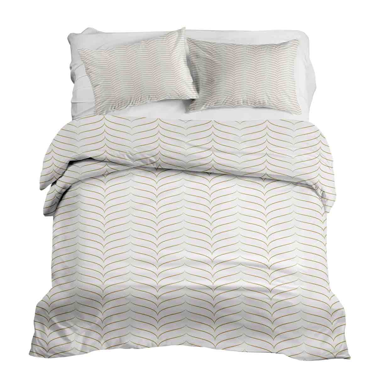 Set di biancheria da letto con coperta terapeutica a forma di V dorata