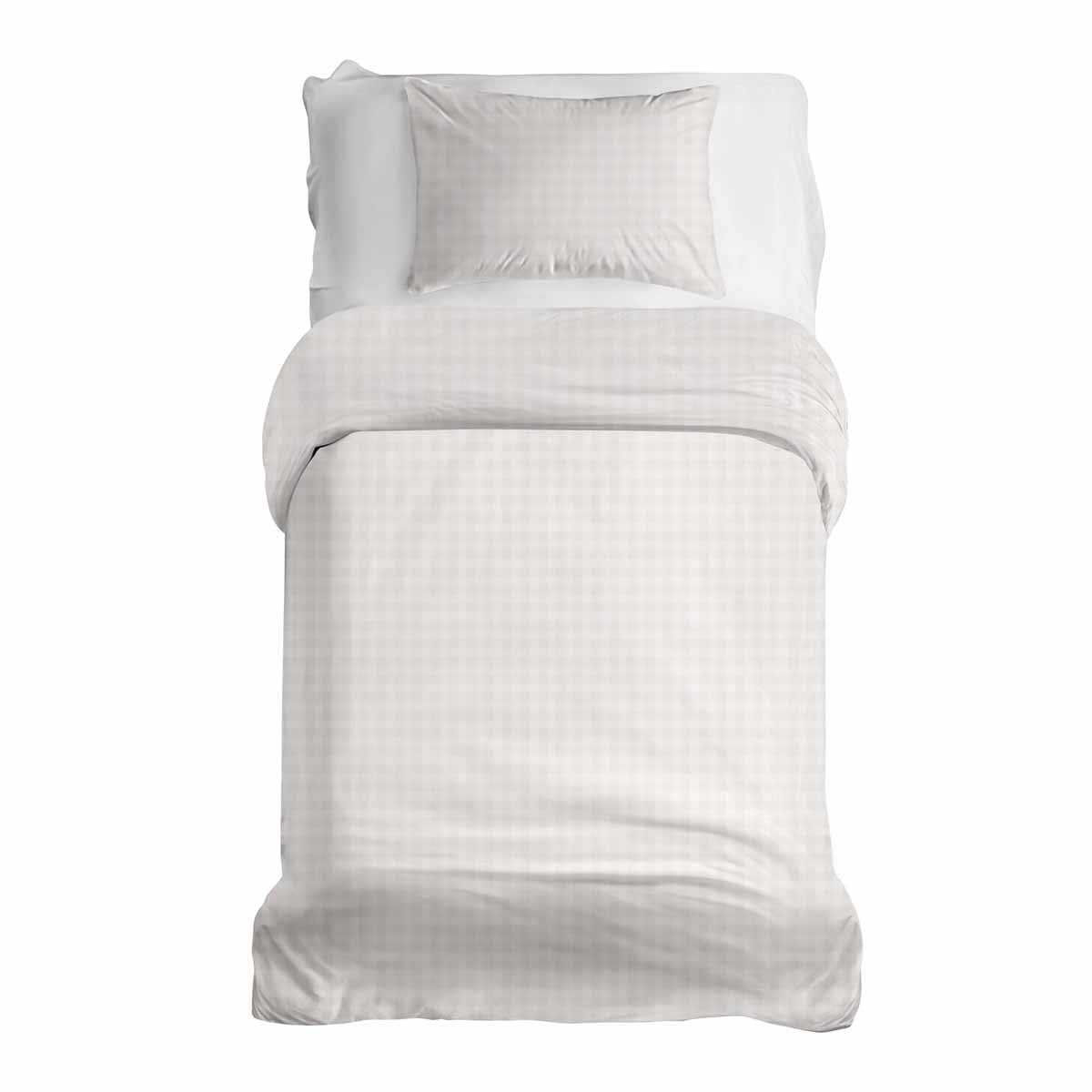Set di biancheria da letto con coperta terapeutica a quadri chiari