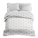 Set di biancheria da letto con coperte terapeutiche bianco con piccoli rametti di vischio