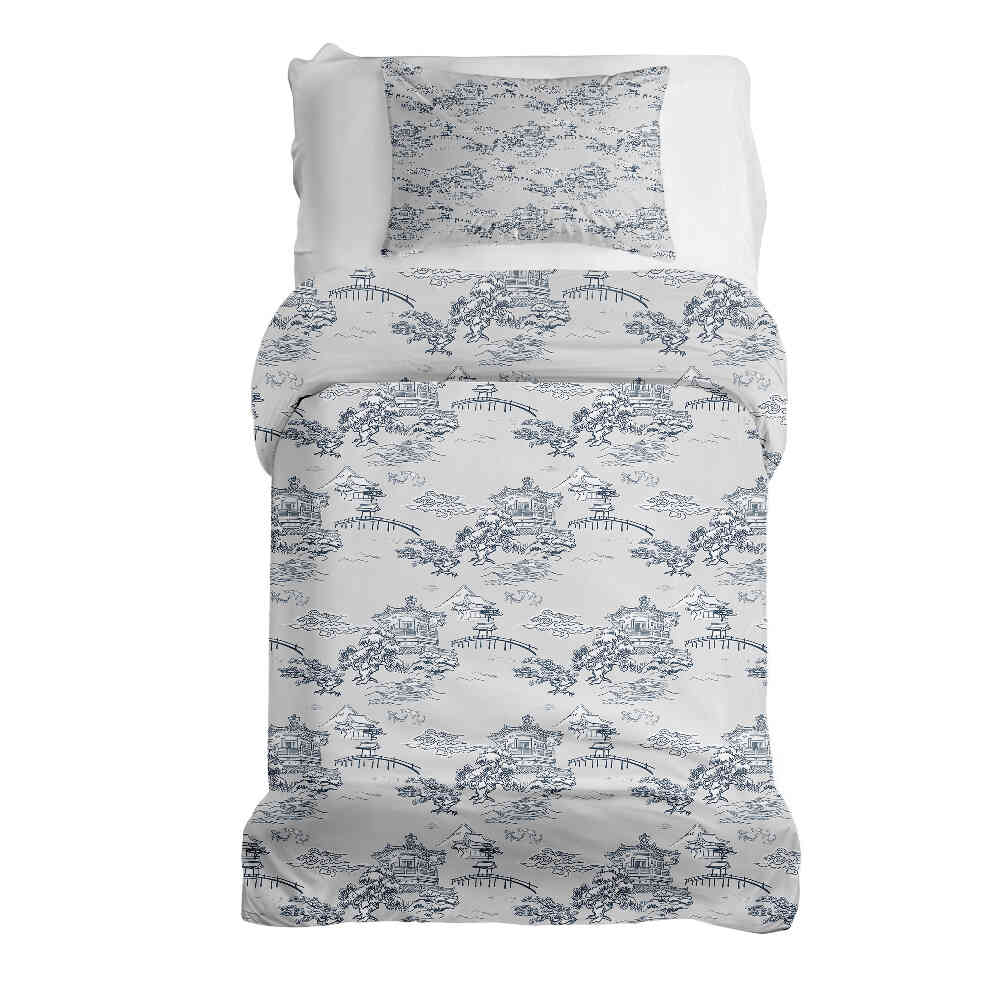 Set di biancheria da letto con coperta terapeutica grigia muro cinese